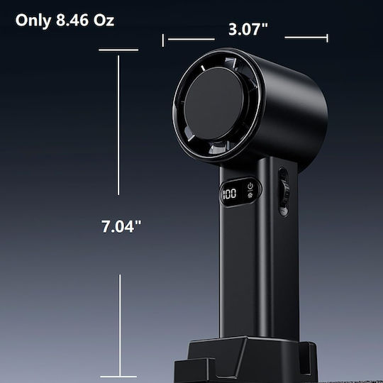 Techsuit Premium Handventilator F83 Tragbar Verstellbar Wiederaufladbar 4800mAh Schwarz
