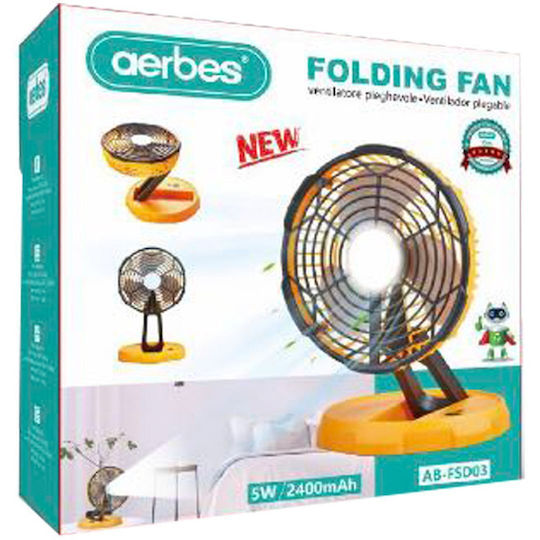 Aerbes Table Fan Orange Ab-fsd03 5w/2400mah