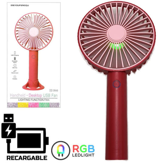 Φορητος Ανεμιστηρας Χειρος Dd5649 Mini Red Fan