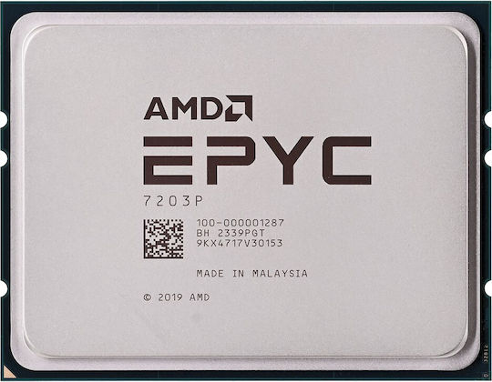 AMD Epyc 7203P 2.8GHz Επεξεργαστής 8 Πυρήνων για Socket SP3 Tray