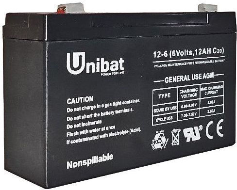 Μπαταρία UPS με Χωρητικότητα 12Ah και Τάση 6V MT6V-12AH 1τμχ
