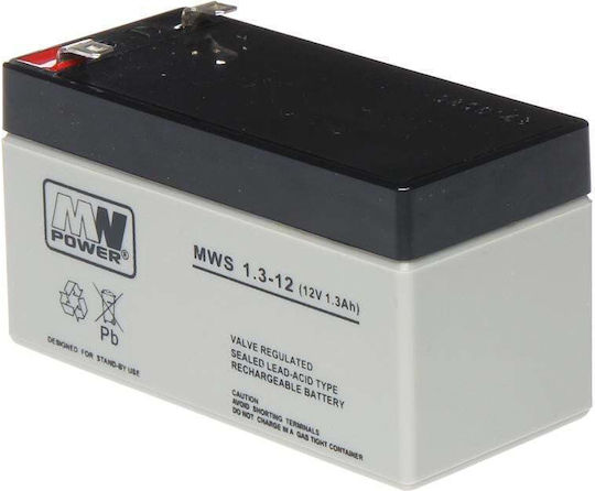MW Power MWS 1.3-12 Μπαταρία UPS με Χωρητικότητα 1.3Ah και Τάση 12V 1τμχ