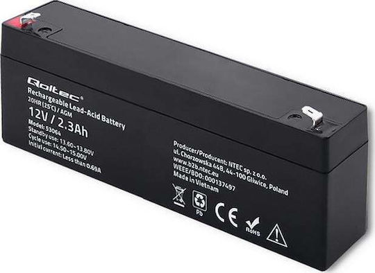 Qoltec AGM UPS Battery with Capacity 2.3Ah and Voltage 12V 1pcs