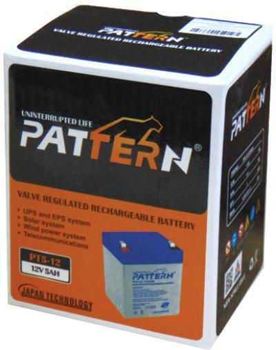 Pattern Battery PT5.0-12 UPS Battery with Capacity 5Ah and Voltage 12V 10pcs