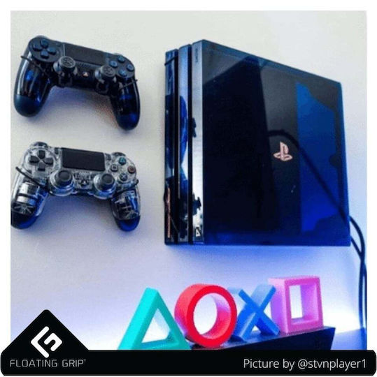 Floating Grip Wall Mount Bundle & 2x Controllers Charging Station for 2 controllers PS4 Black