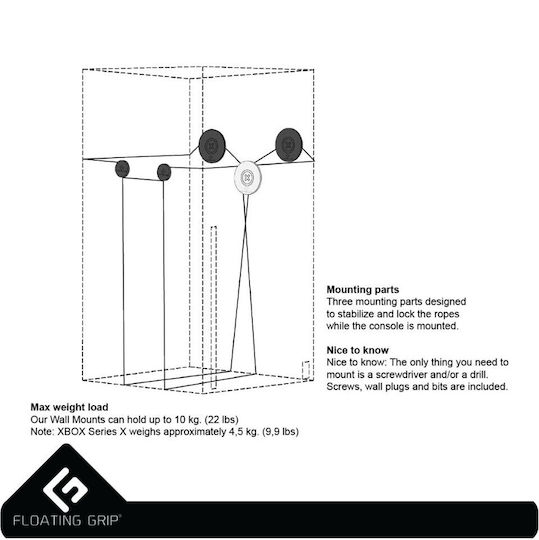 Floating Grip Smart Wall Mount Βάση Φόρτισης για Xbox Series X/S Μαύρη
