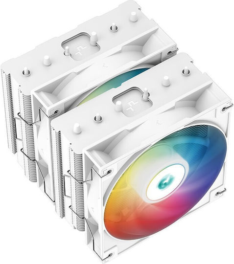 Deepcool AG620 WH ARGB Ψύκτρα Επεξεργαστή Διπλού Ανεμιστήρα για Socket AM4/AM5/1200/115x/1700 Λευκή