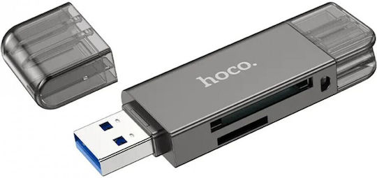 Hoco Card Reader USB 3.0 για microSD Γκρι
