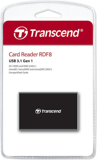 Transcend RDF8 Кард Рийдър USB 3.1 за SD/микроSD/CompactFlash