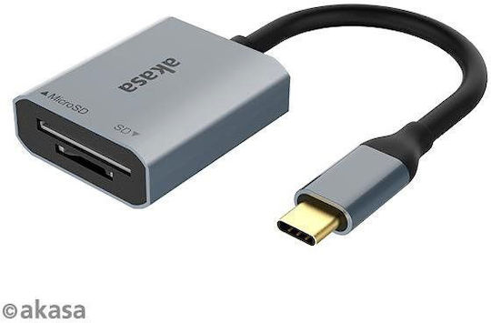 Akasa Kartenleser USB 3.2 Typ-C für / /m/i/c/r/o/S/D/ / / / / Gray