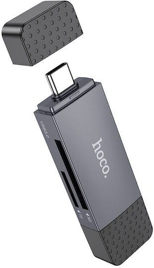 Hoco Card Reader 2in1 Usb A + Type C 3.0 Metal Gray