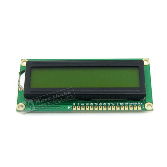 Waveshare Display 16x2 Character LCD 3.3V Yellow