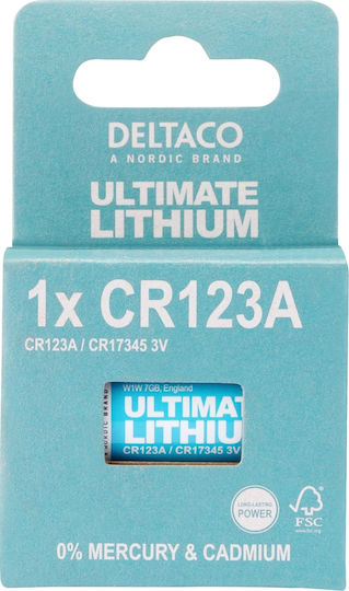 Deltaco Μπαταρία Λιθίου CR123A 3V Μιας Χρήσης (Long Life) 1τμχ
