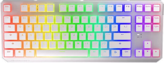 Endorfy Thock TKL Pudding Gaming Tastatură Mecanică Tenkeyless cu Kailh Red comutatoare și iluminare RGB (Engleză US) Onyx White
