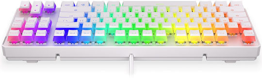 Endorfy Thock TKL Pudding Gaming Tastatură Mecanică Tenkeyless cu Kailh Red comutatoare și iluminare RGB (Engleză US) Onyx White