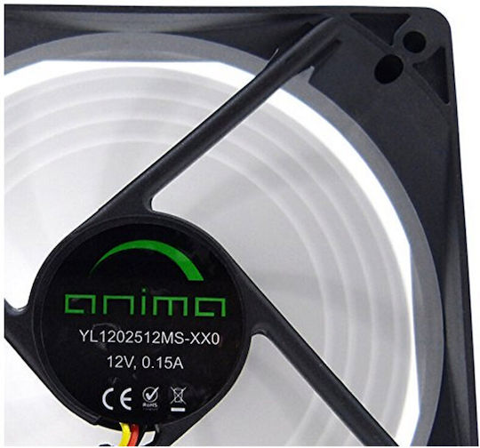 Anima Gehäuselüfter 120mm mit Verbindung 4-Pin PWM 1Stück Schwarz