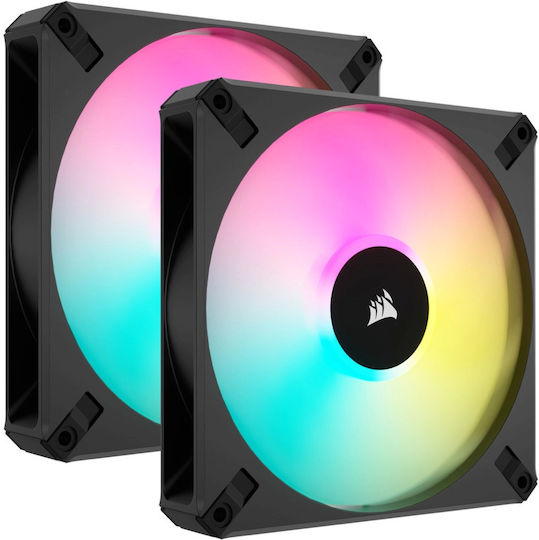 Corsair ICUE AF140 Elite Case Fan (1700rpm / 89cfm) με RGB Φωτισμό και Σύνδεση 4-Pin PWM 2τμχ