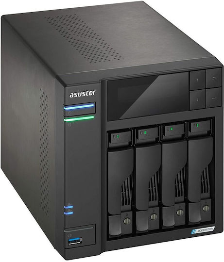 Asustor Lockerstor 4 Gen2 (AS6704T) NAS Tower με 4 θέσεις για HDD/M.2/SSD και 2 θύρες Ethernet