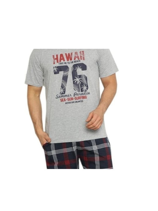 Snc Herren Baumwolle Kurzarm Pyjama Hawaii Sommerparadies