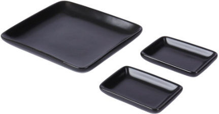 Excellent Houseware Σετ Σούσι Κεραμικό Μαύρο 8τμχ