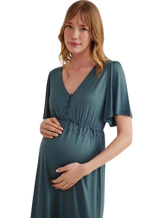 Monamise Nightgown Maternity & Nursing Green