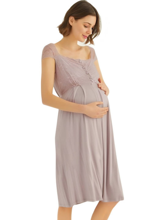Monamise Nightgown Maternity & Nursing Gray