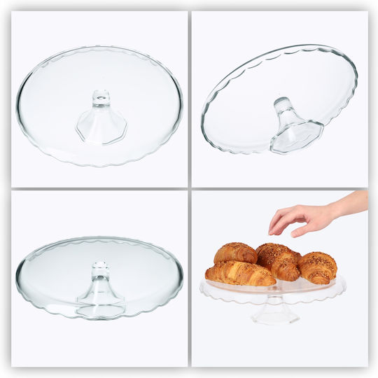 Kadax Cake Stand Transparent 32x32cm