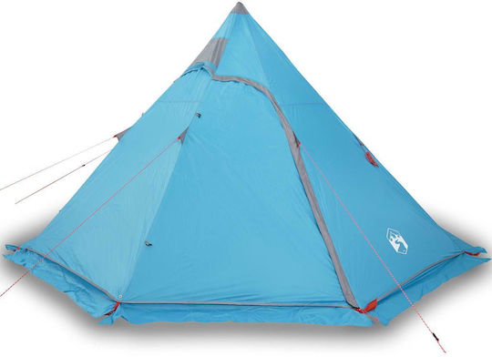 vidaXL Tipi Camping Tent Blue for 5 People 366x366x205cm