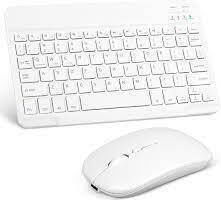 Fără fir Bluetooth Set tastatură și mouse pentru Tabletă Engleză US Pure White