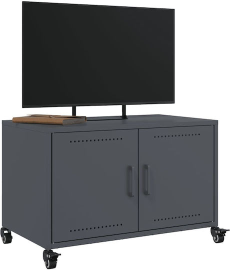 TV-Ständer Metall mit Rädern Anthrazit M68xT39xH43,5cm