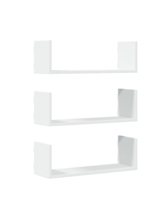 Shelves Wall White 3pcs 58x18x18cm