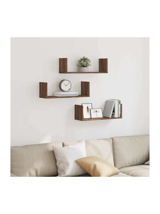 Shelves Wall Brown 3pcs 58x18x18cm