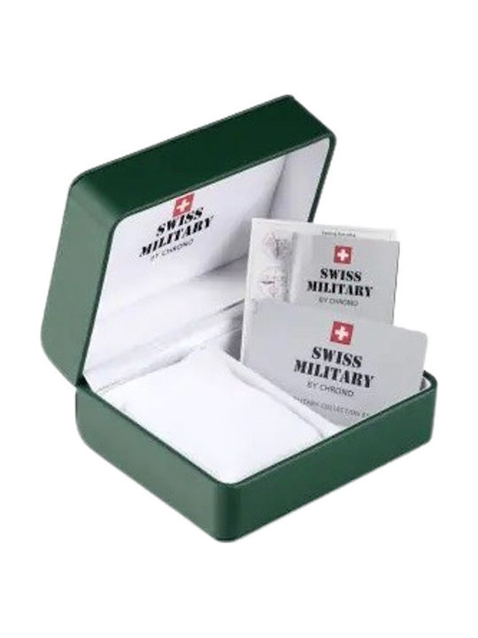 Swiss Military by Chrono Дайвър Мъжки Часовник Хронограф На Батерия с Сребърен Метален Гривна
