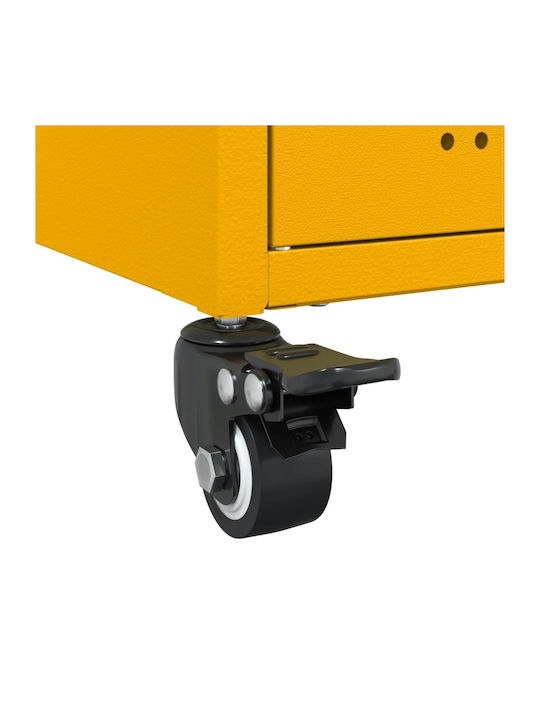 Office Storage Metal Cabinet Μουσταρδί, Κίτρινο L100.5xW39xH72cm
