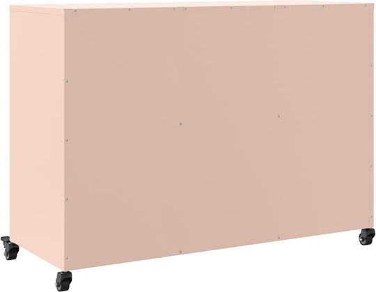 Metal Pink Office Cabinet 100.5x39x72cm