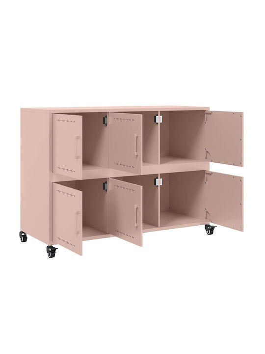 Ντουλάπι Γραφείου Μεταλλικό Ροζ 100.5x39x72cm