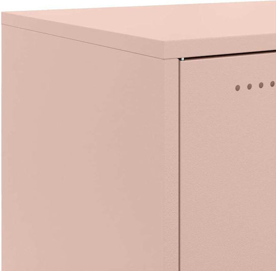 Metal Pink Office Cabinet 100.5x39x72cm
