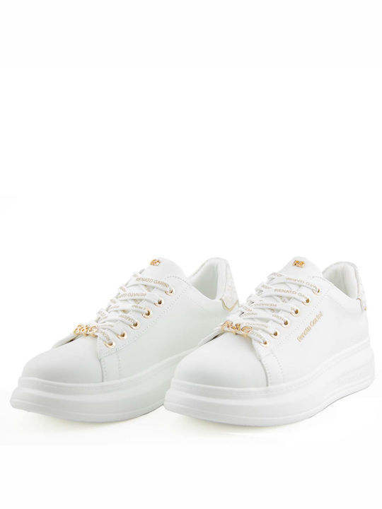 Renato Garini Γυναικεία Sneakers White / Lt Gold