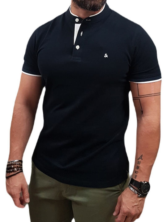 Jack & Jones Herren Kurzarmshirt Polo Dark Navy