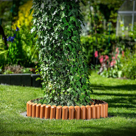 Kadax Gartenrand Begrenzungszaun 5m Rasenkante Terrakotta Kunststoff