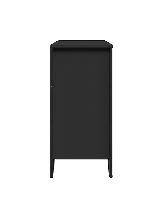 Sideboard made of Wood & Metal Black 101x35.5x74.5cm