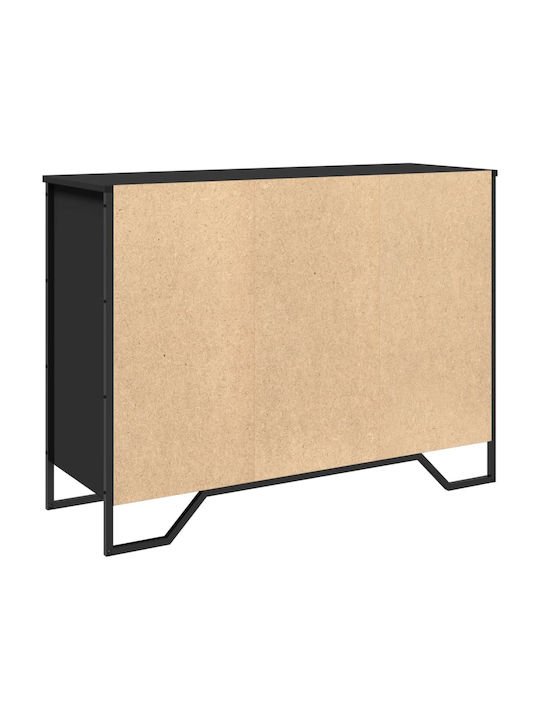 Sideboard made of Wood & Metal Black 101x35.5x74.5cm