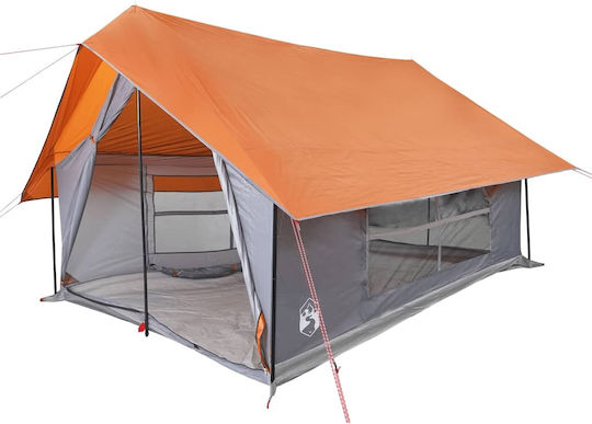 vidaXL Camping Tent for 5 People 353x248x210cm Grey/Orange