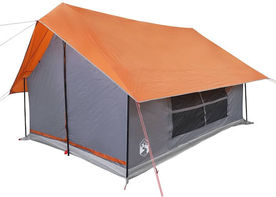 vidaXL Σκηνή Camping Γκρι για 5 Άτομα 353x248x210εκ. Γκρι/Πορτοκαλί