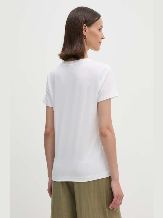 DKNY Damen Bluse Kurzärmelig White