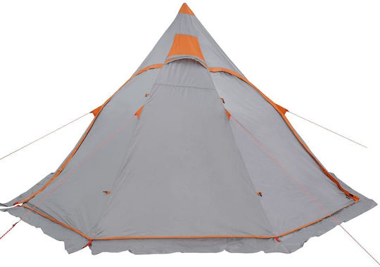 vidaXL Camping Tent Teepee Gray for 5 People 366x366x205cm