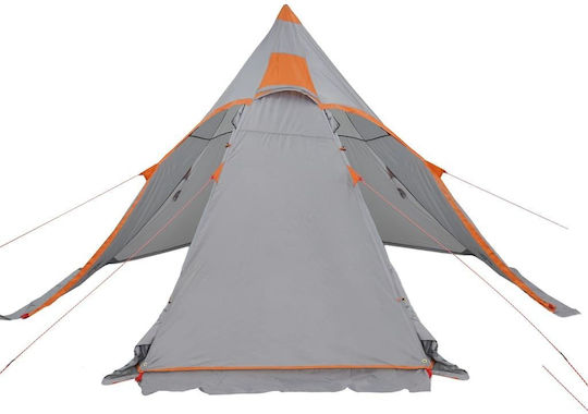 vidaXL Camping Tent Teepee Gray for 5 People 366x366x205cm