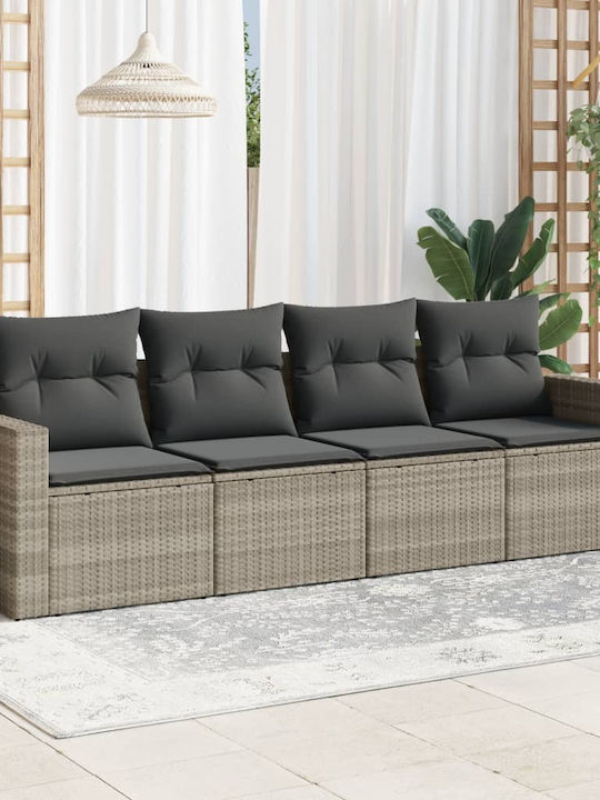 Canapea Cu Patru Locuri De Exterior Din Rattan Cu Perne 55x55x69cm