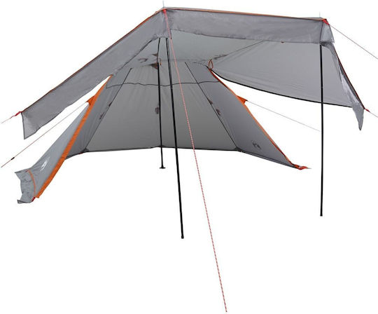 vidaXL Camping Tent Teepee Gray for 5 People 366x366x205cm