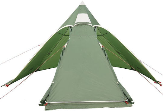 vidaXL Σκηνή Camping Teepee Πράσινη για 5 Άτομα 366x366x205εκ.